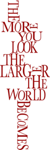 The more you look the larger the world becomes